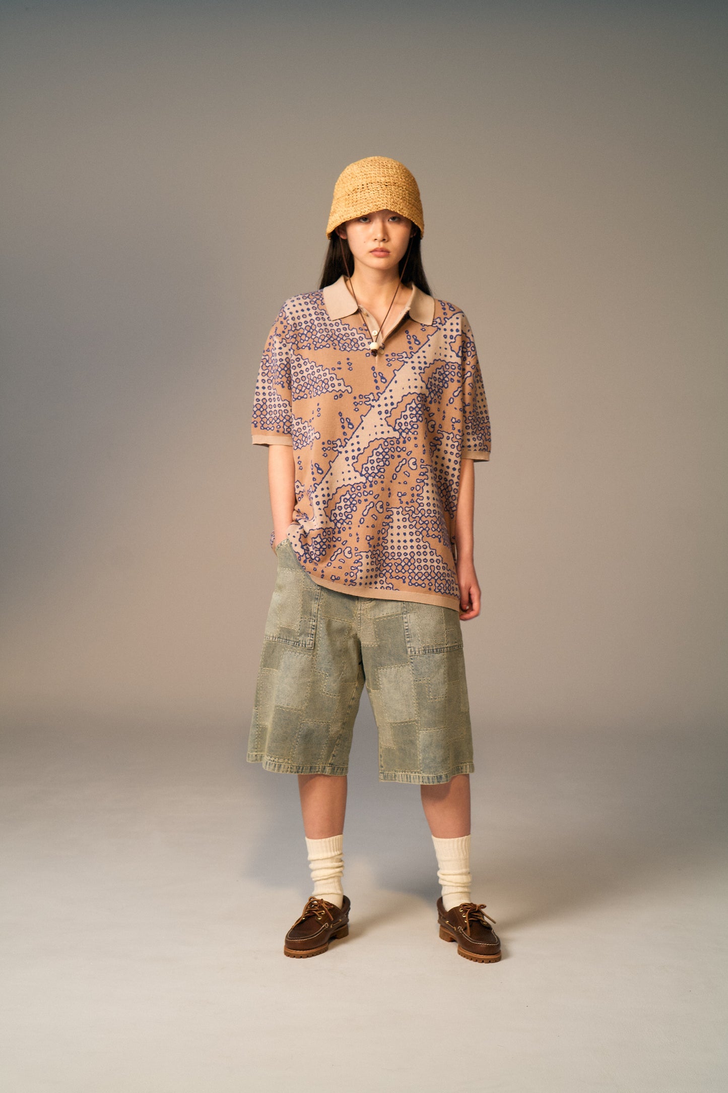 Brushed Terrain Knit Polo (Sand)