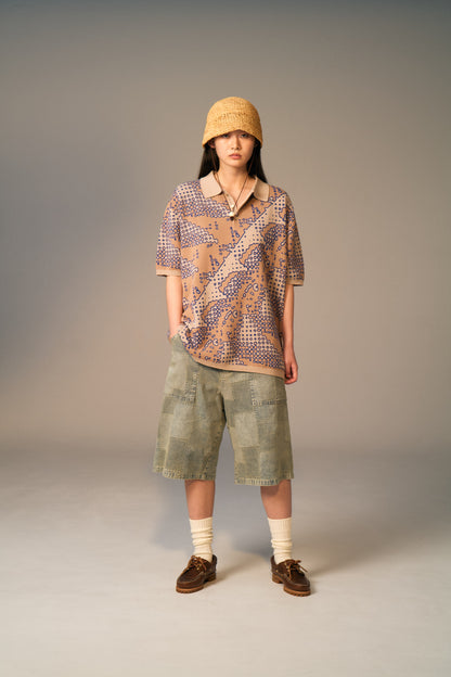 Brushed Terrain Knit Polo (Sand)