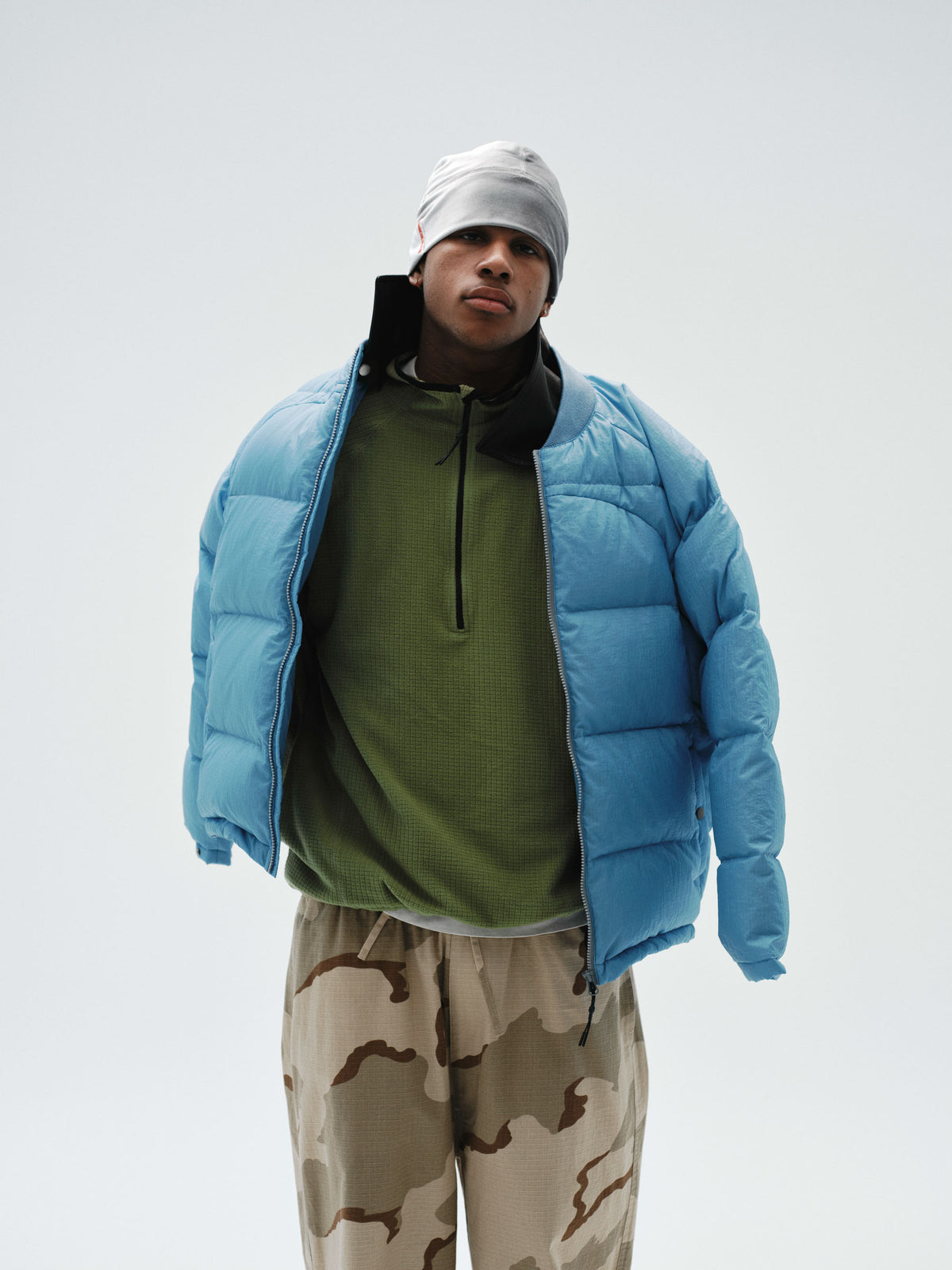 Grid Fleece Pullover (Green)