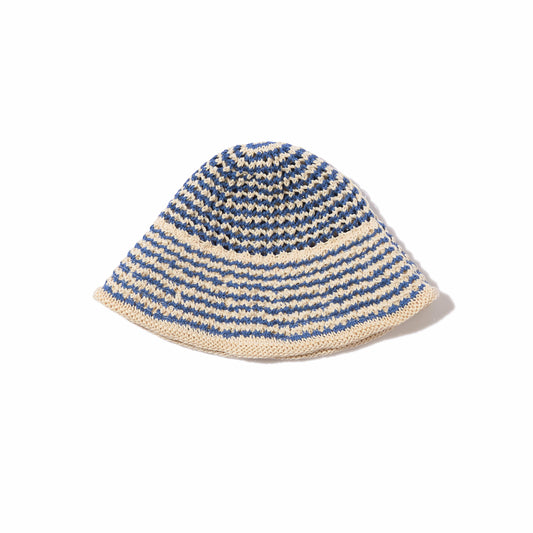 Cotton Croche Knit Hat (Blue)