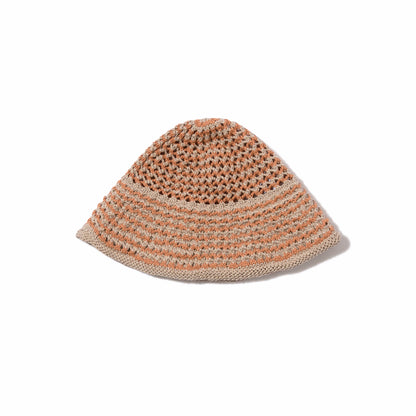 Cotton Croche Knit Hat (Orange)