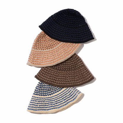 Cotton Croche Knit Hat (Black)