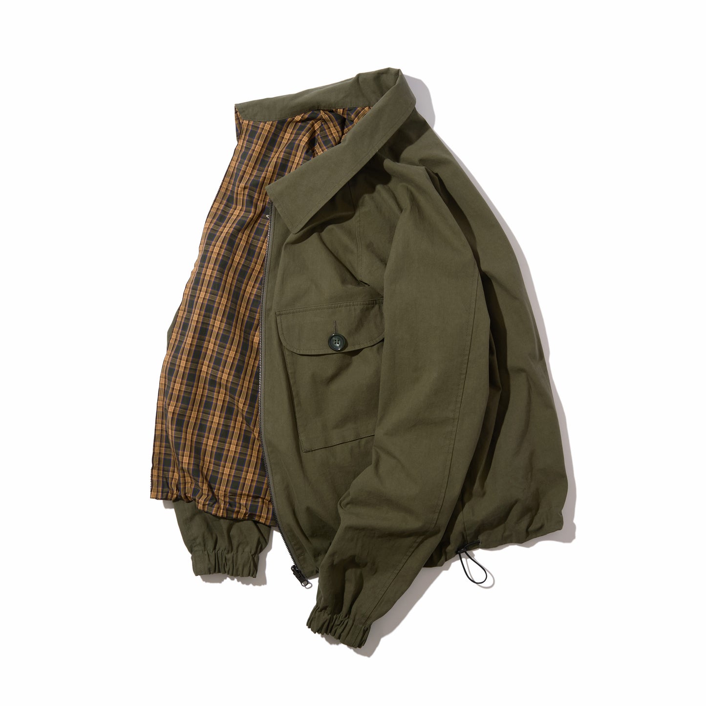 Utility Harrington Jacket (Olive & Plaid)