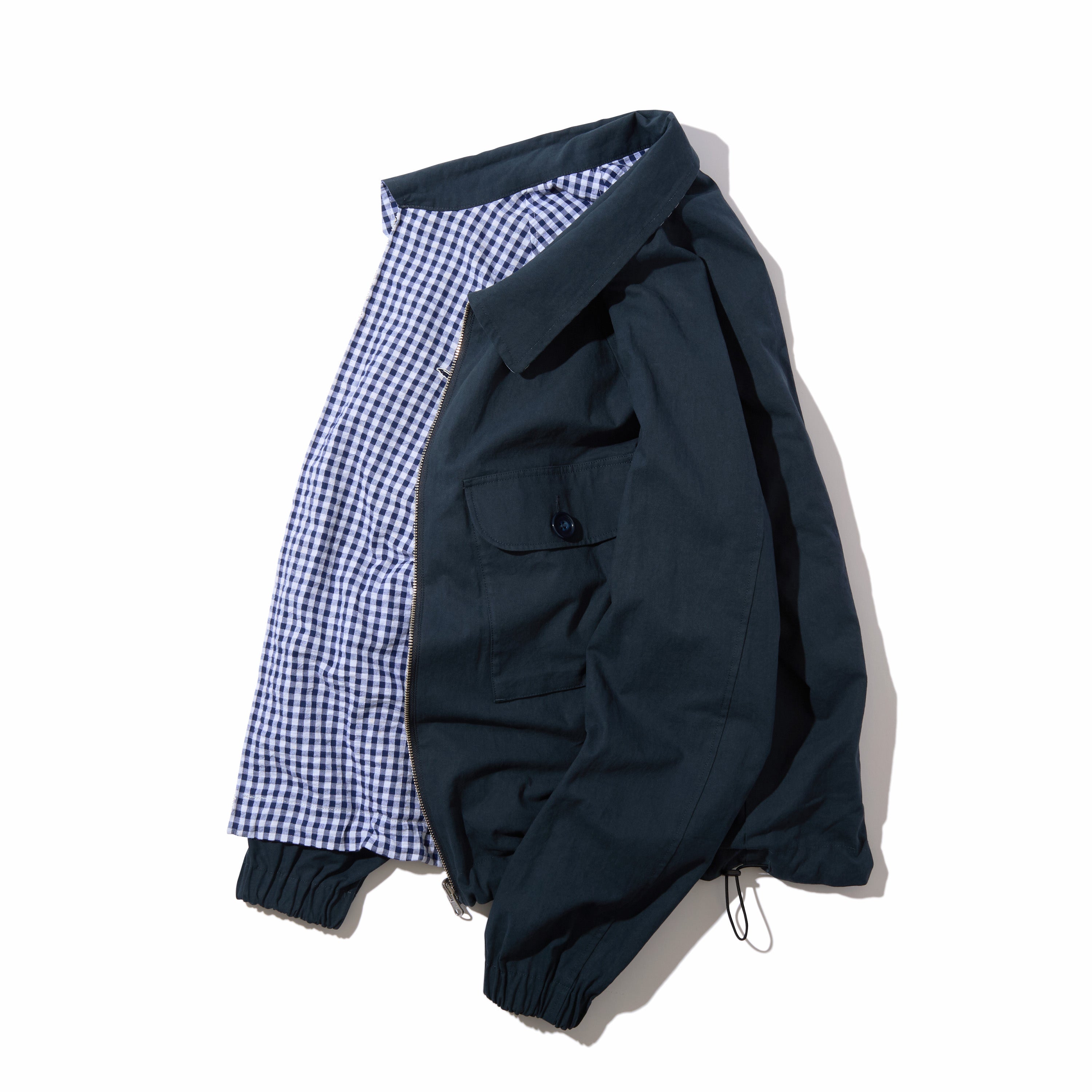 Utility Harrington Jacket (Navy & Gingham) – Diaspora skateboards