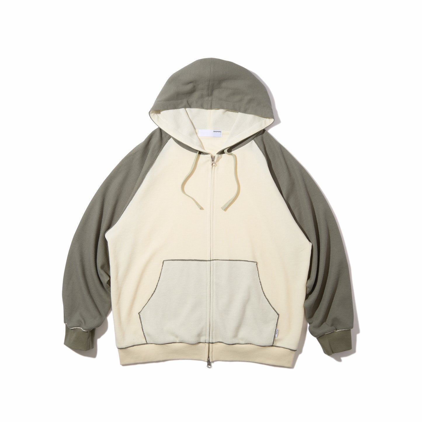 Full Zip Hooded Dry Waffle (Natural)