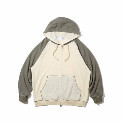 Full Zip Hooded Dry Waffle (Natural)