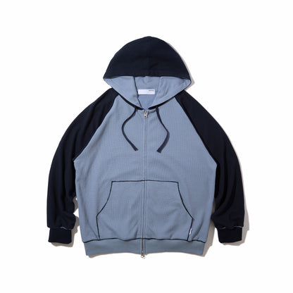 Full Zip Hooded Dry Waffle (Blue)