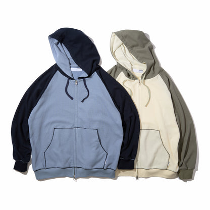 Full Zip Hooded Dry Waffle (Natural)