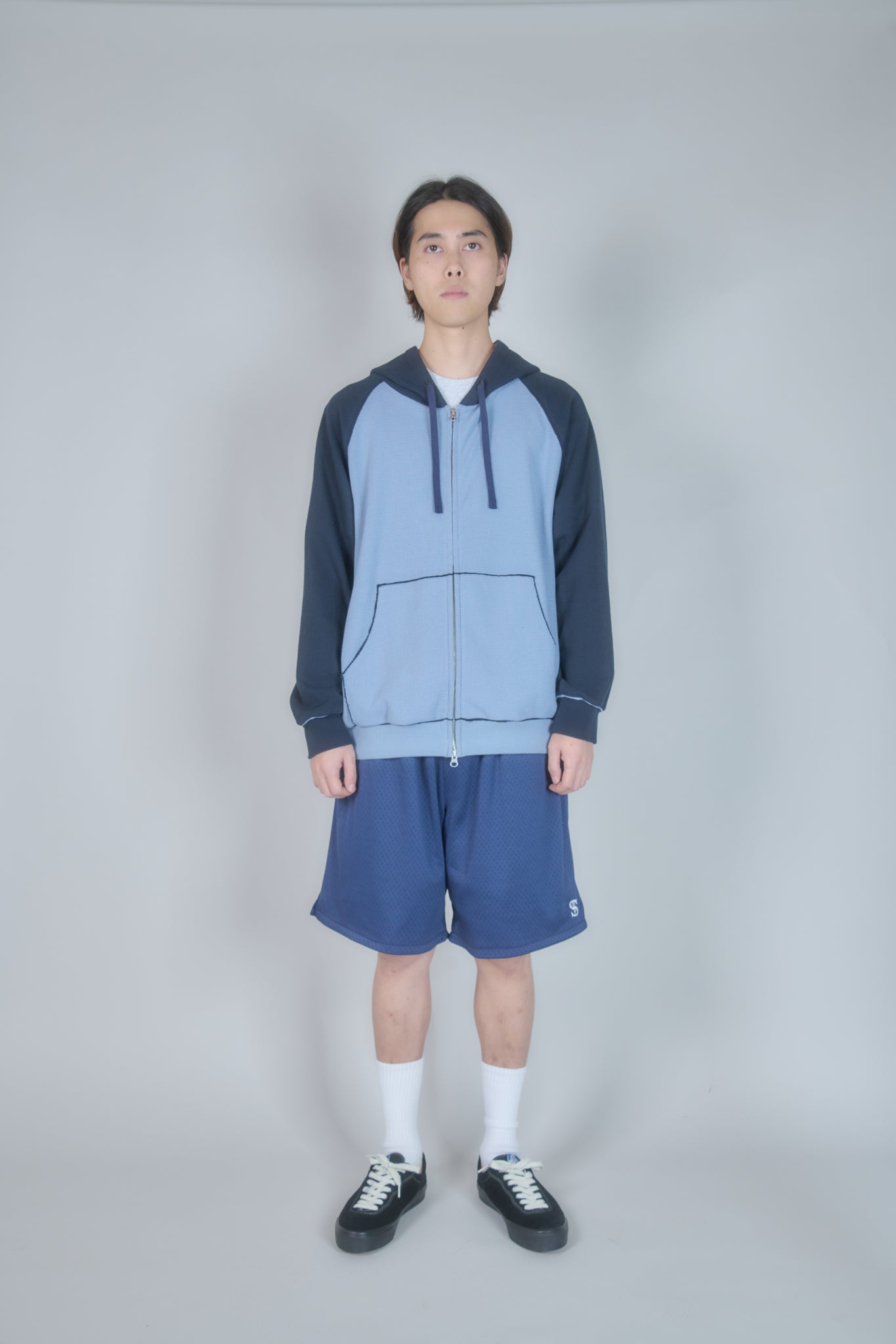 Full Zip Hooded Dry Waffle (Natural)